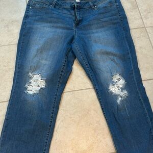 Women's Blue Distressed Jeans